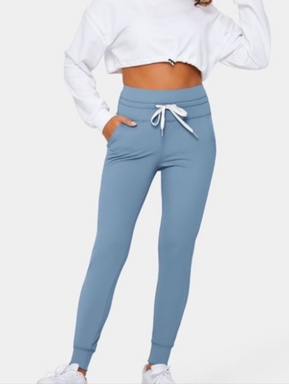 HALARA Dusty Blue High-Rise Drawstring Joggers